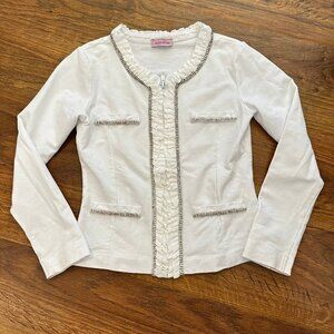 Monnalisa embellished sweatshirt zip up